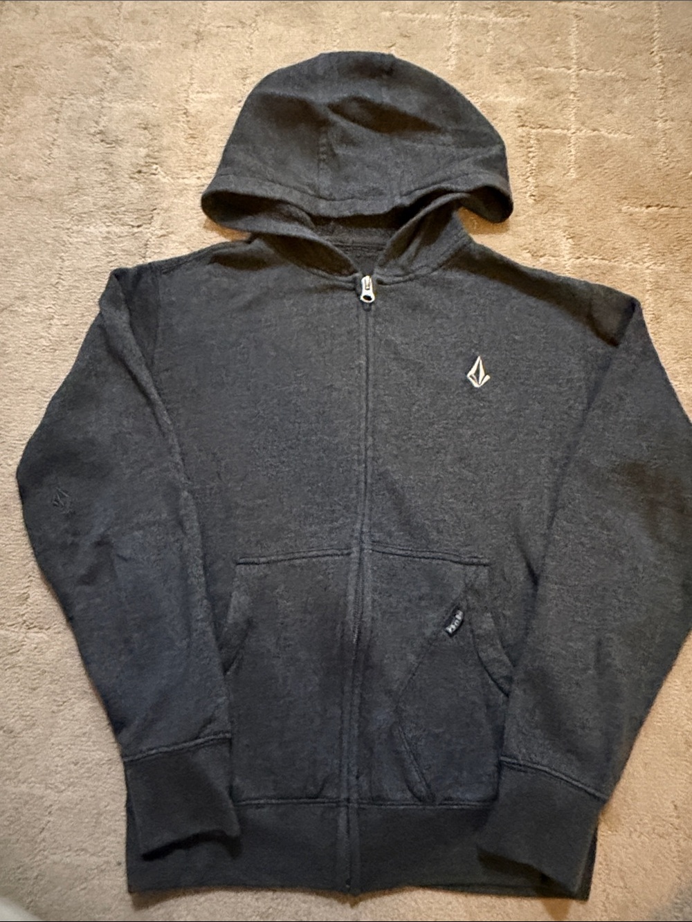 Volcom boys Charcoal Black Full-Zip Hoodie size small